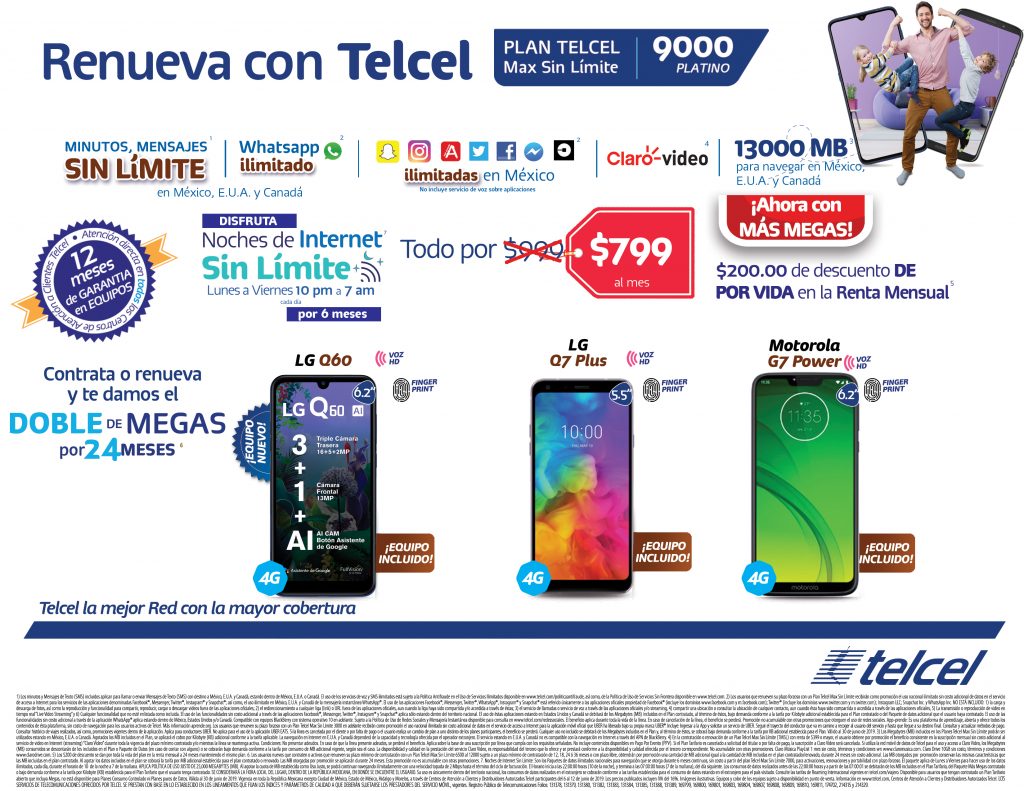 Renueva tu Plan Telcel Max Sin Límite 9000 Platino y conoce todos sus