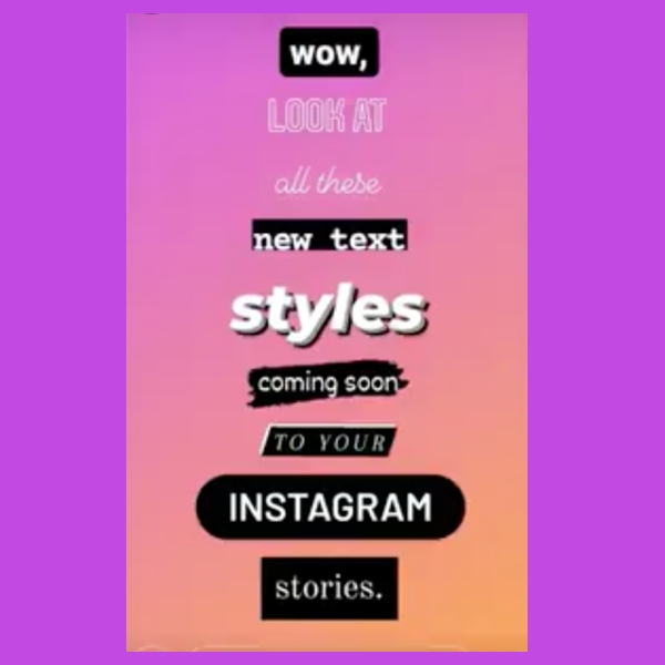 Nuevos tipos de letras en Instagram