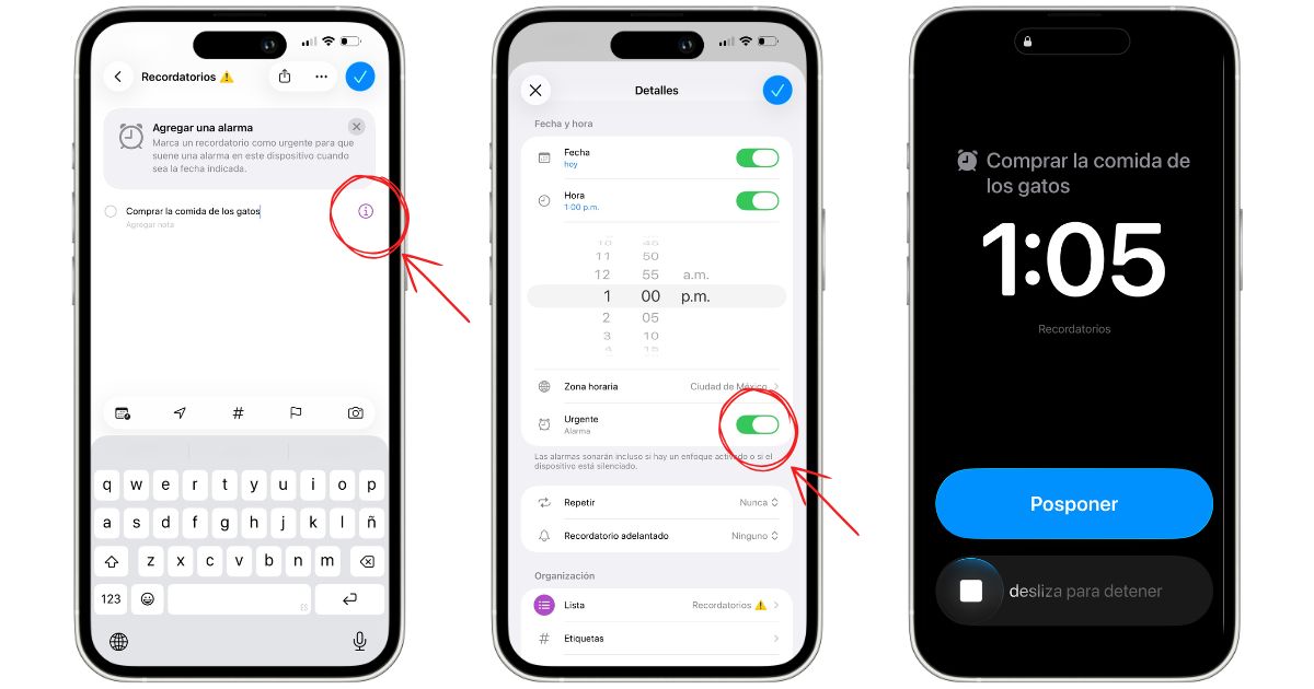 Función de convertir un recordatorio en alarma desde iPhone Cómo convertir un recordatorio en alarma con iOS 26.2.- Blog Hola Telcel