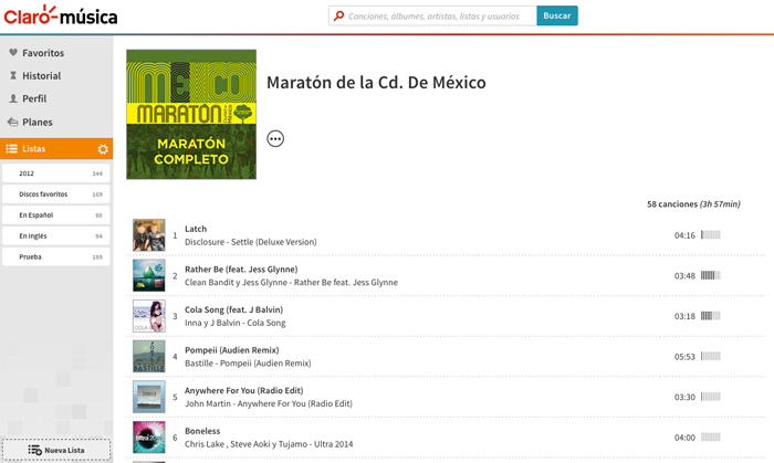 Maratón de la Ciudad de México, Claromúsica