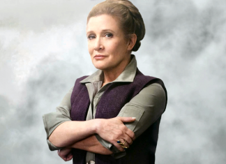 Carrie Fisher como la general Leia Organa en Star Wars