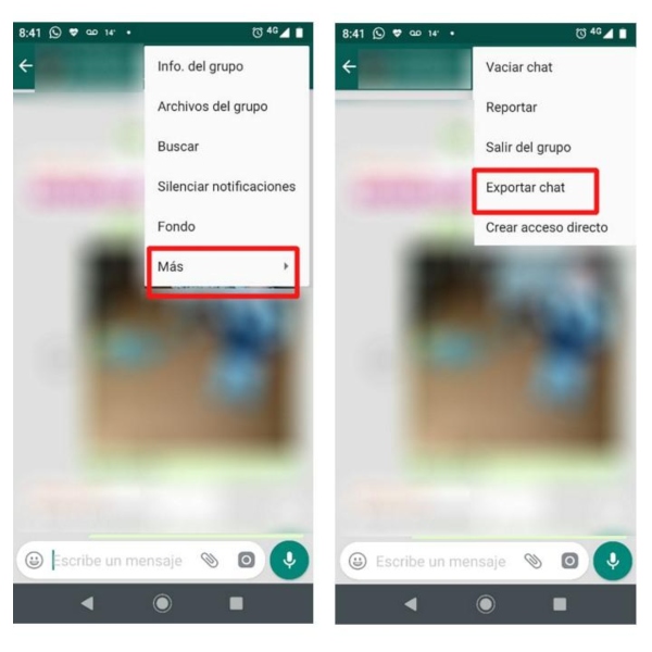 Cómo compartir chats en Whatsapp.