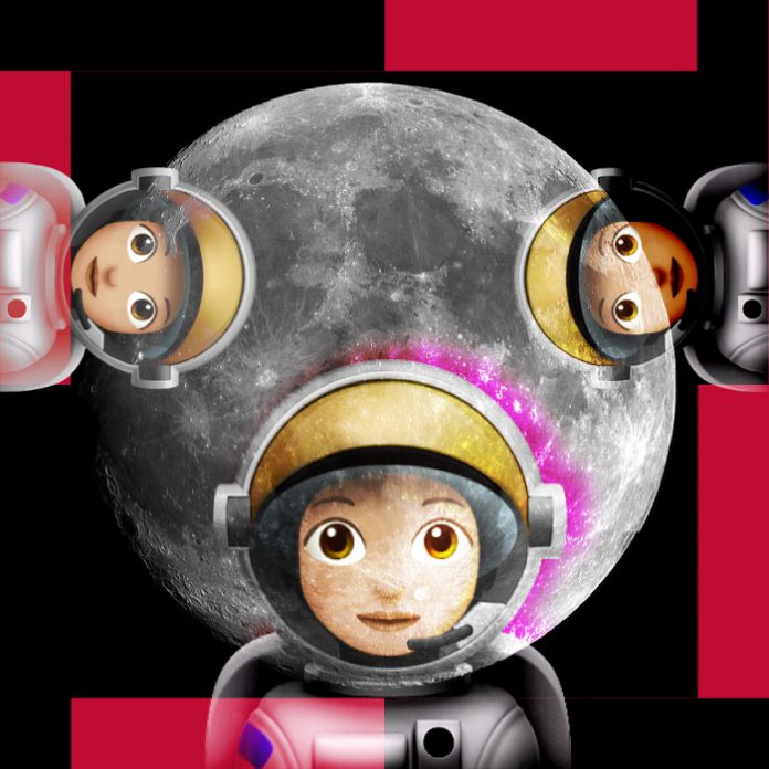 Astronauta mujer Luna