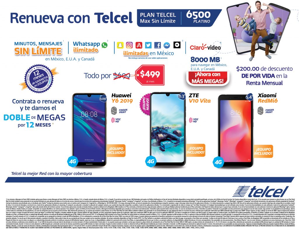 Renueva Con Plan Telcel Max Sin Límite 6500 Platino - Holatelcel.com