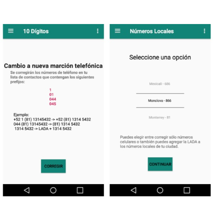 10 digitos Android nueva marcación