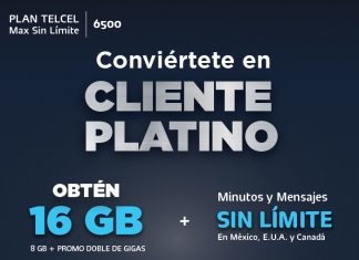 Conviértete en Cliente Platino Plan Telcel Max Sin límite 6500