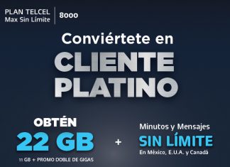 Conviértete en Cliente Platino Plan Telcel Max Sin límite 8000