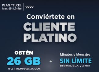 Conviértete en Cliente Platino Plan Telcel Max Sin límite 9000