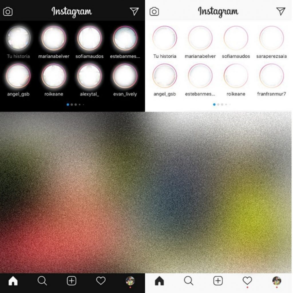 Instagram Stories nuevo diseño doble fila 