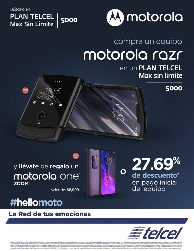 Motorola Razr en un Plan Telcel Max Sin Límite