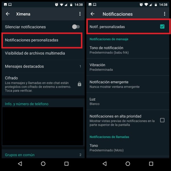 WhatsApp privacidad notificaciones 