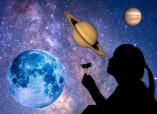 NASA Alineación Luna, Júpiter, Saturno