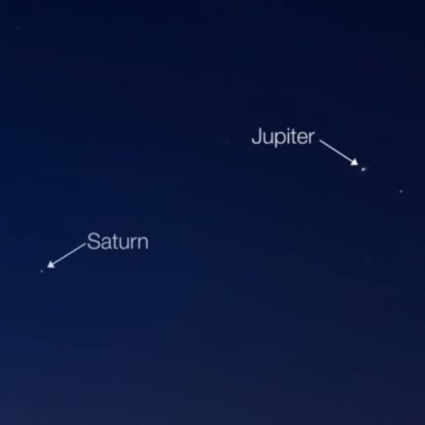 NASA Alineación Luna, Júpiter, Saturno 