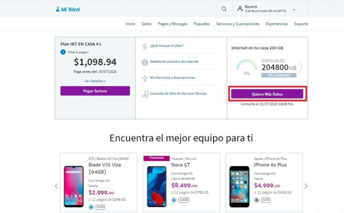 Mi Telcel ¿cómo Contratar Paquetes Adicionales De Internet En Tu Casa Con Cargo A Tu Factura 7538