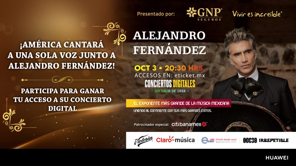 Gana acceso para concierto digital de Alejandro Fernandez
