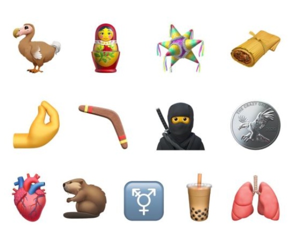 Emojis nuevos que llegan a Iphone, dodo, corazón, pulmones, ninja 