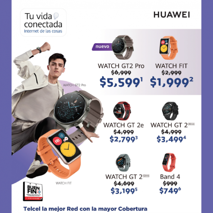 Huawei smartwatches en promocióm Buen Fin Telcel