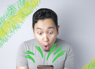 Chico sorprendido WhatsApp mensajes que se autodestruyen