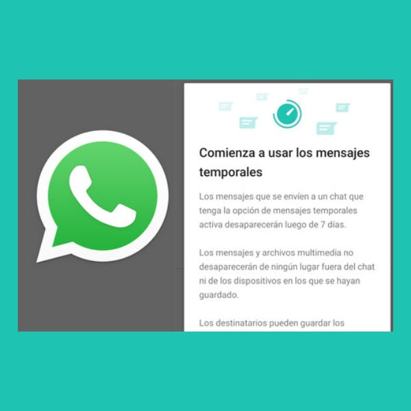 como activar los mensajes temporales de whatsapp