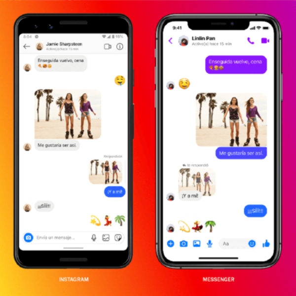 Fusión Facebook Messenger e Instagram modo efímero 