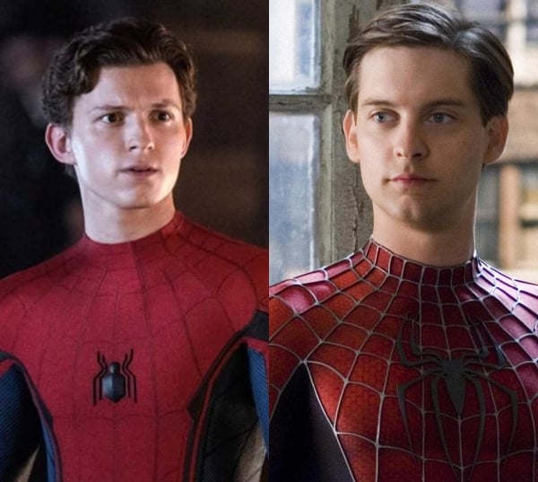 Tom Holland y Tobey Maguire como Spider-Man 