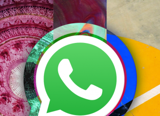 Logo WhatsApp entre colores fondos de pantalla