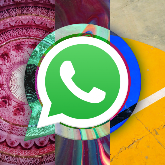 Logo WhatsApp entre colores fondos de pantalla