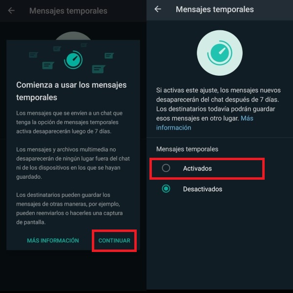 Qué son y cómo activar los mensajes que desaparecen en WhatsApp 