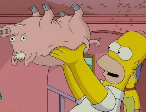 Los Simpson la película Homero y su cerdo 