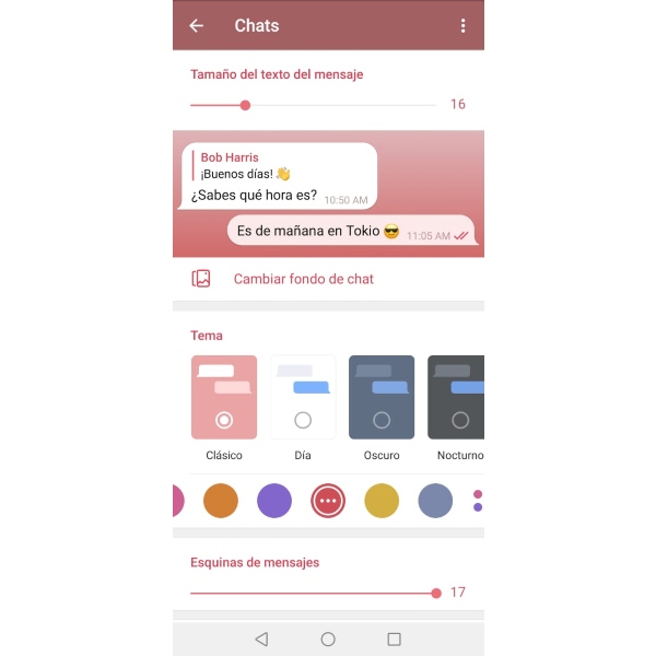Personaliza Telegram colores temas 