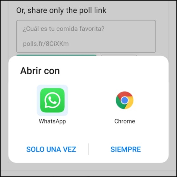 Compartir encuestas en WhatsApp 