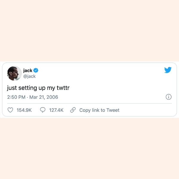 Jack Dorsey, fundador de Twitter subasta el primer tweet de la historia