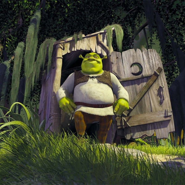 Shrek primera película pantano baño