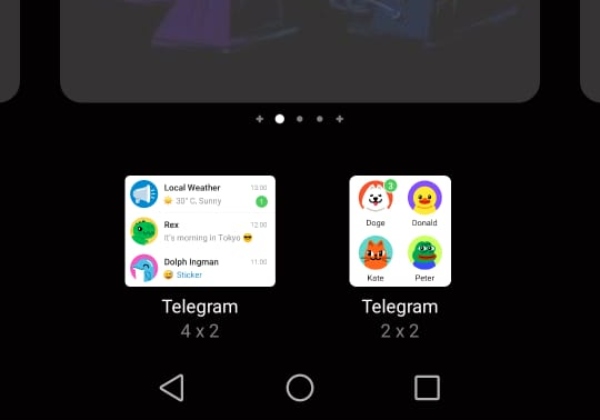 Widgets nuevos Telegram 
