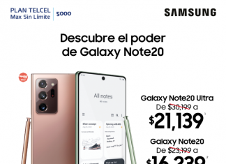 promocion Samsung Galaxy Note20 de telcel