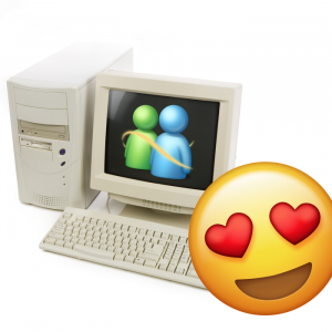 MSN Messenger computadora antigua emoji corazones