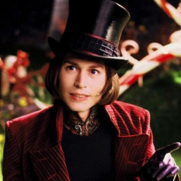 Johnny Depp Willy Wonka Charlie y la fábrica de Chocolate, Tim Burton, 2005