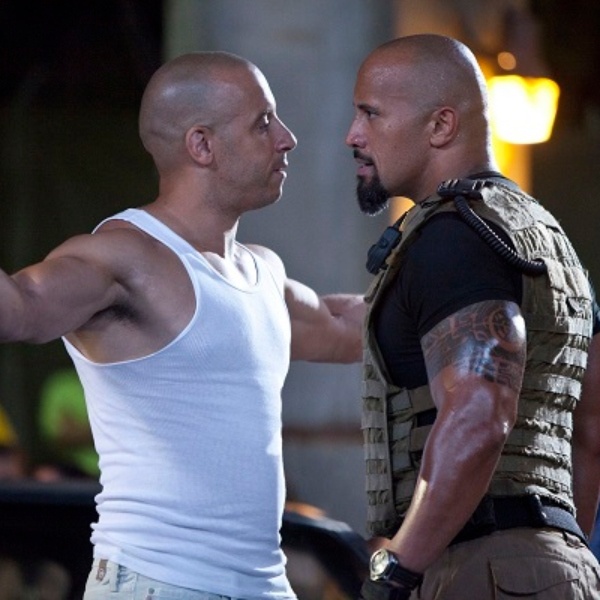 Toretto y Hobbs en Rápido y Furioso 