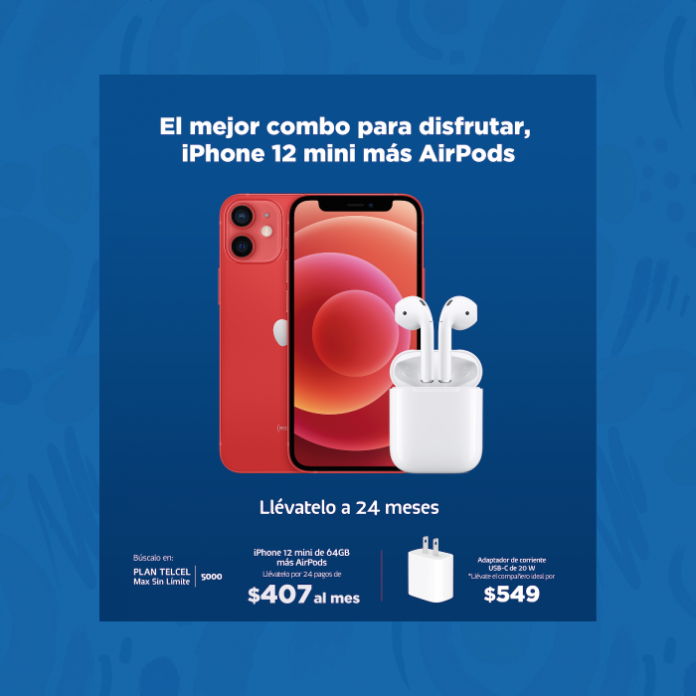 Promoción iPhone 12 mini + AirPods en Telcel -Blog hola telcel