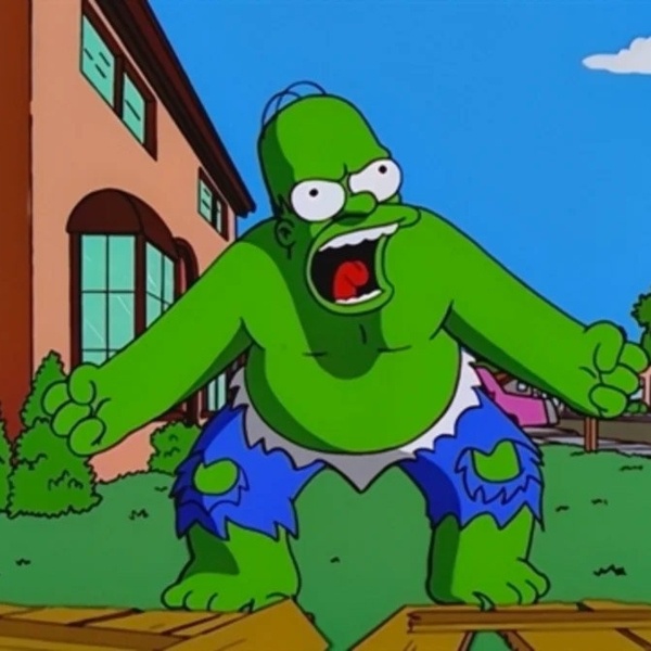 Homero Simpson como Hulk, crossover con personajes de Marvel- Blog Hola Telcel 