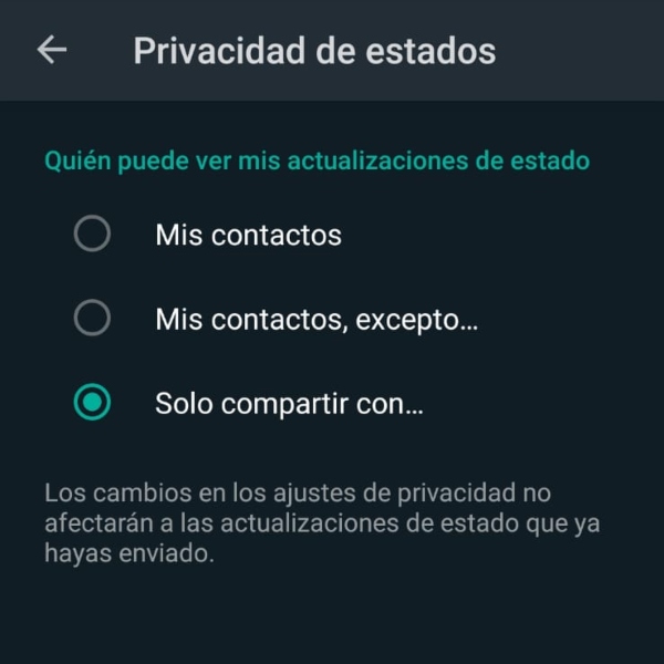 Privacidad de los estados, decidir quien puede ver los estados de WhatsApp.- Blog Hola Telcel