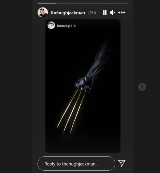Instagram Stories de Hugh Jackman, arte de BossLogic sobre el brazo y garras de Wolverine.- Blog Hola Telcel 