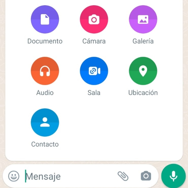 El botón Sala que está en el menú Compartir de WhatsApp desaparecerá en la próxima actualización.- Blog Hola Telcel