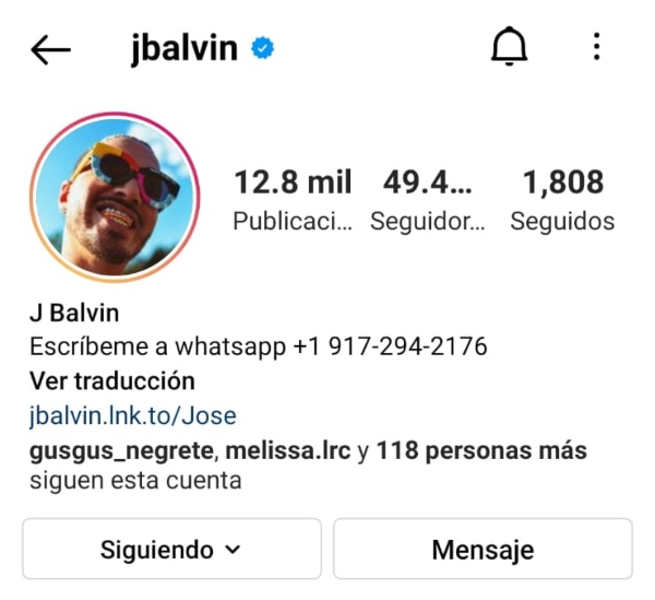 J Balvin compartió su número de WhatsApp vía Instagram para que sus fans tengan oportunidad de escribirle.- Blog Hola Telcel 