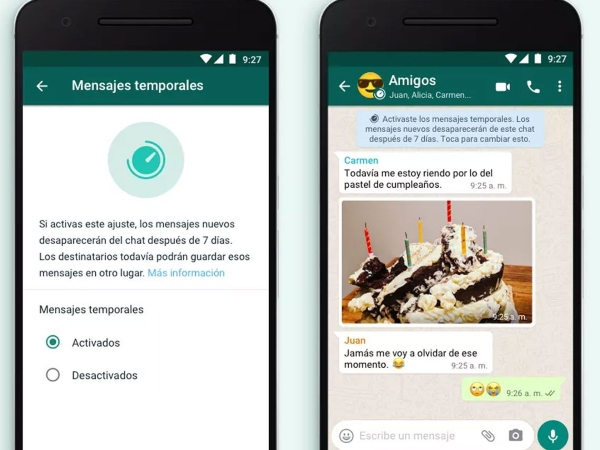 Los mensajes temporales o que se autodestruyen son de las novedades de WhatsApp en 2021.- Blog Hola Telcel 