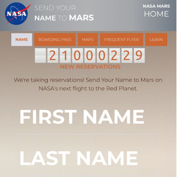 Página de registro NASA para enviar tu nombre a Marte en 2026- Blog Hola Telcel