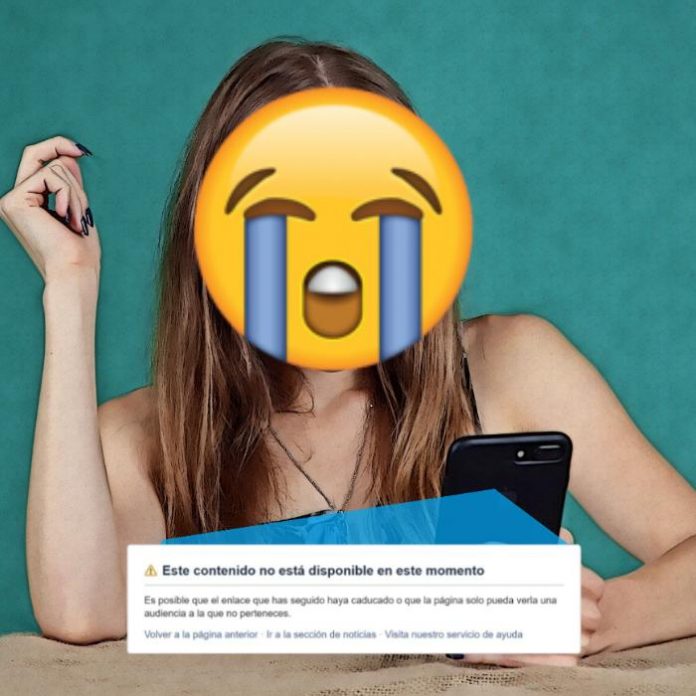 Mujer viendo imagen de contenido no disponible Facebook bloqueo en Messenger.- Blog Hola Telcel