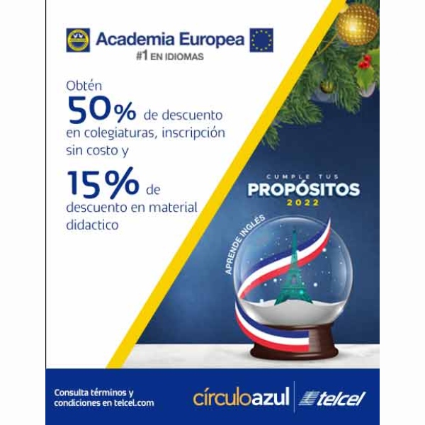 CírculoAzul Telcel y Academia Europea, promoción para aprender idiomas y cumplir tu propósito de año nuevo.- Blog Hola Telcel 