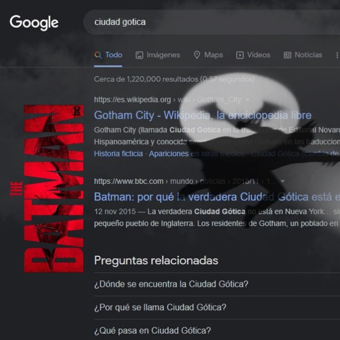 The Batman easter egg en el buscador de Google - Blog Hola Telcel