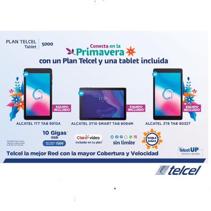 Estrena una Tablet Alcatel en esta primavera con las promociones de marzo 2022 que Telcel tiene para ti - Blog Hola Telcel